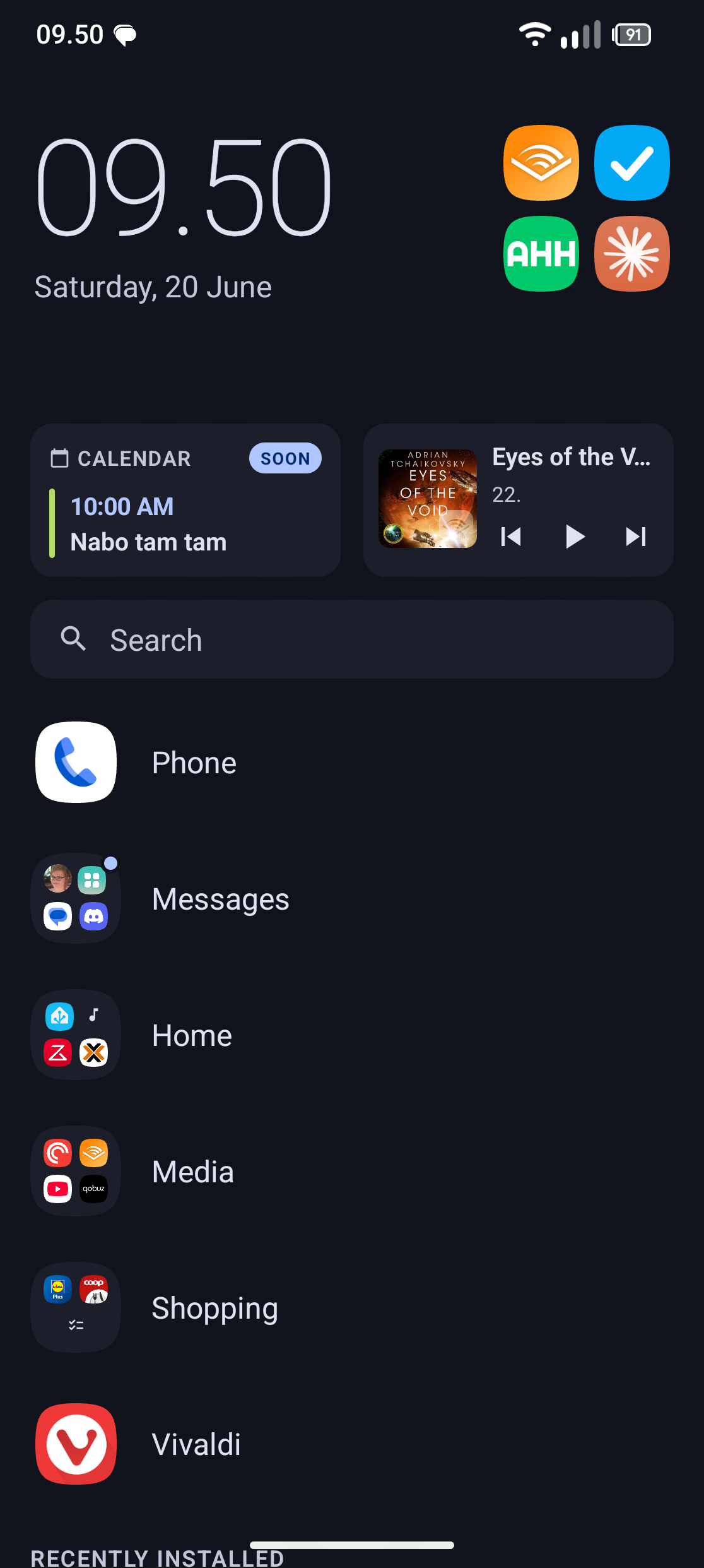 Home screen